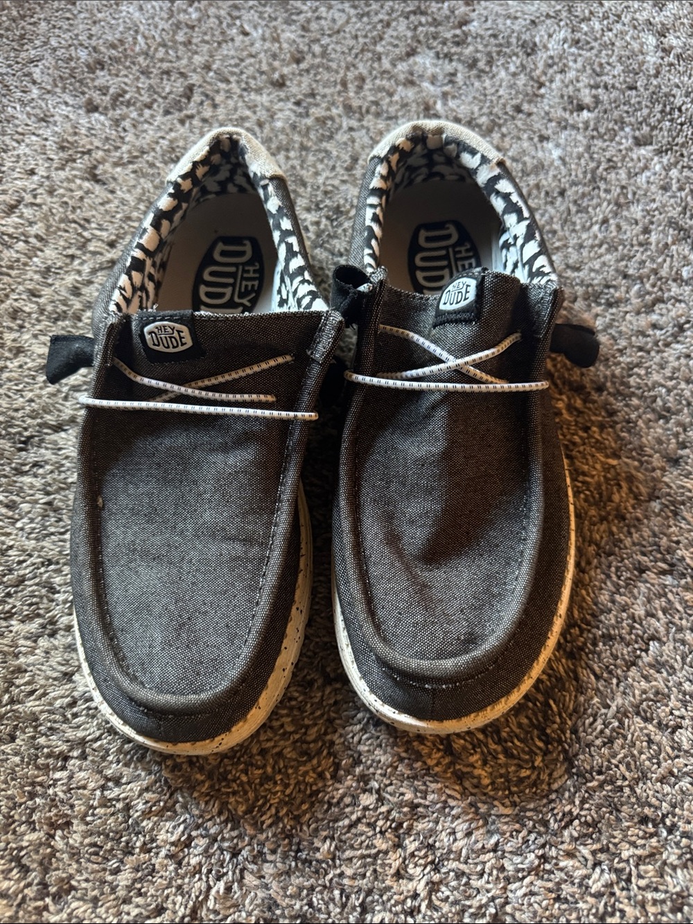 Hey Dude Slip-On in Black with White Trim
